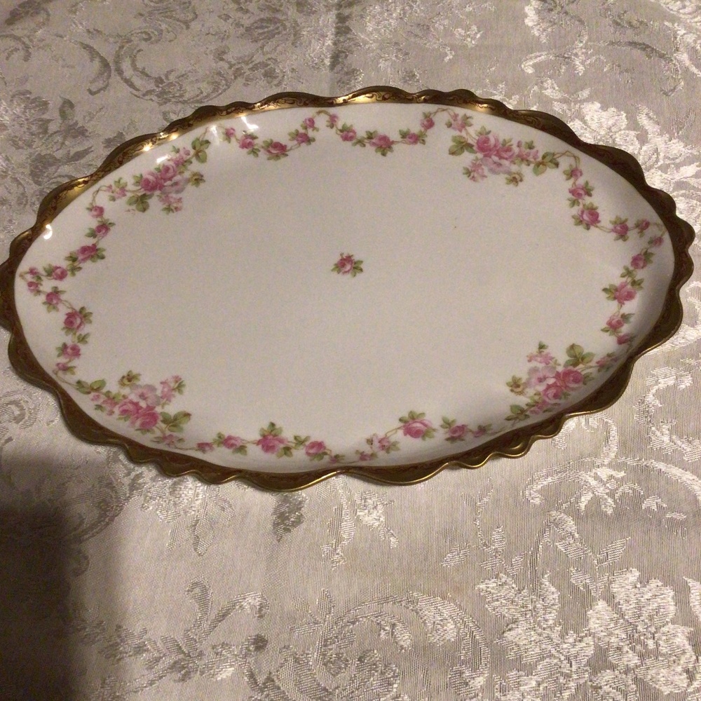 Vintage Platter With Gold Trim